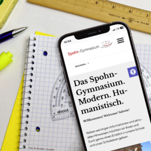 Mobile Ansicht der neuen Website für das Spohn-Gymnasium Ravensburg