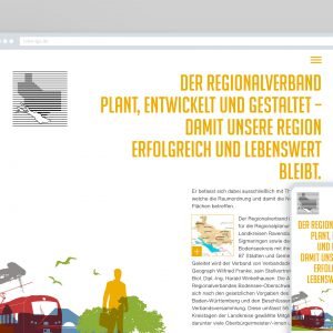 Screendesign der RVBO-Website in Verbindung mit der Bänke-Installation auf der Landesgartenschau Überlingen 2020